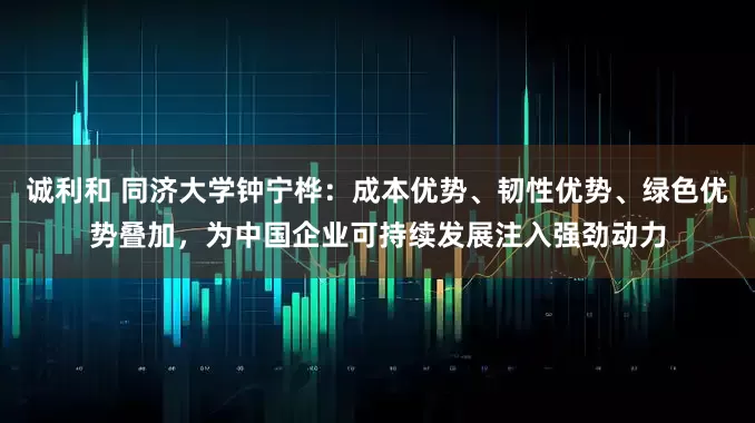 诚利和 同济大学钟宁桦：成本优势、韧性优势、绿色优势叠加，为中国企业可持续发展注入强劲动力